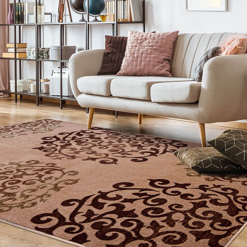 SUPERIOR Amber Floral Medallion Indoor Rug