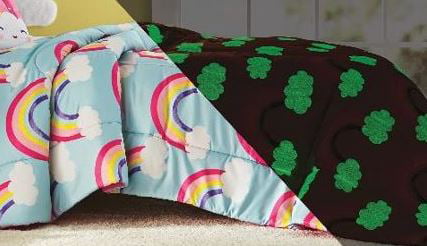 Your Zone Kids Glow in the Dark Rainbow Comforter Set， Twin/Twin XL， Polyester