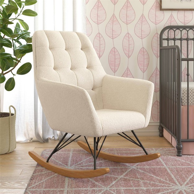 Room amp Joy Emma Rocker Chair Ivory Boucle