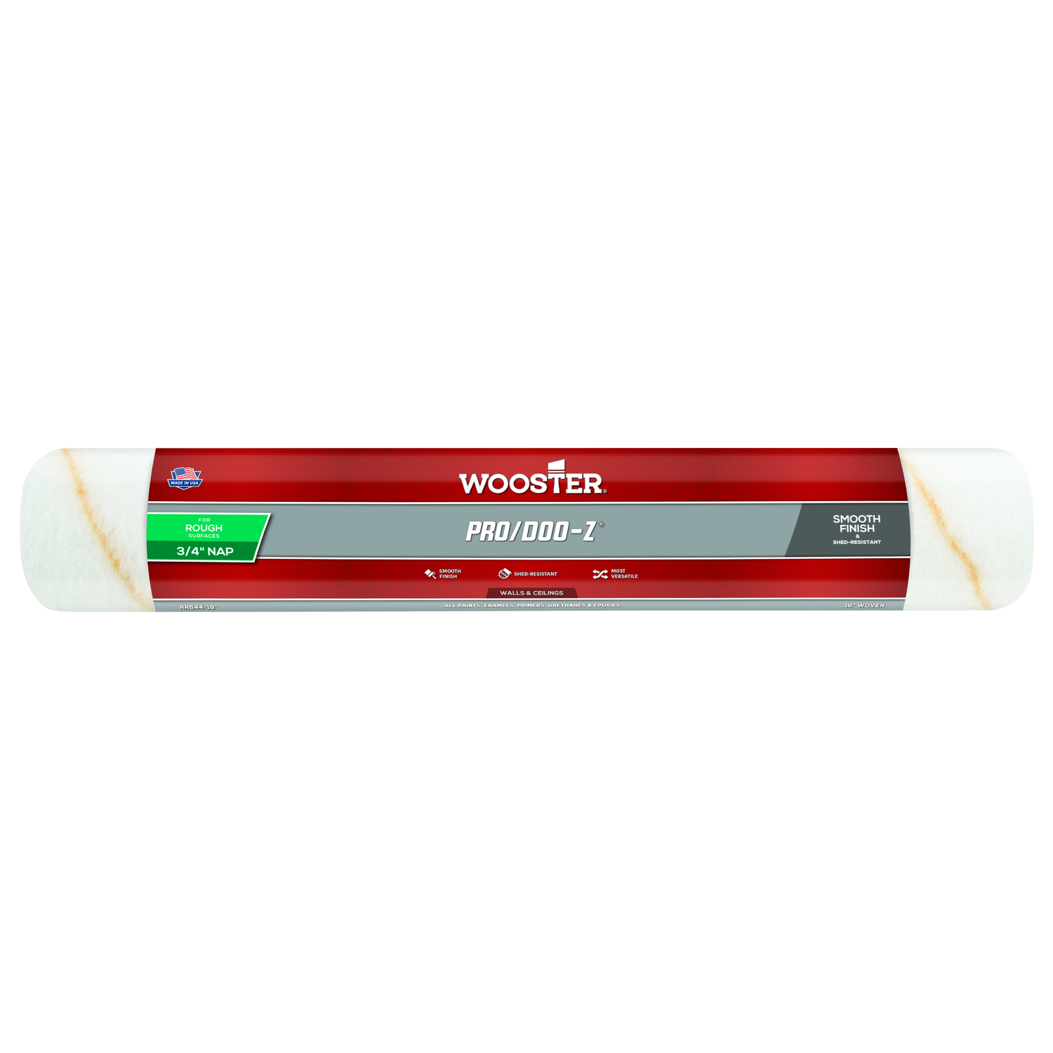 Wooster Pro/Doo-Z Woven Fabric 18 in. W X 3/4 in. Regular Paint Roller Cover 1 pk