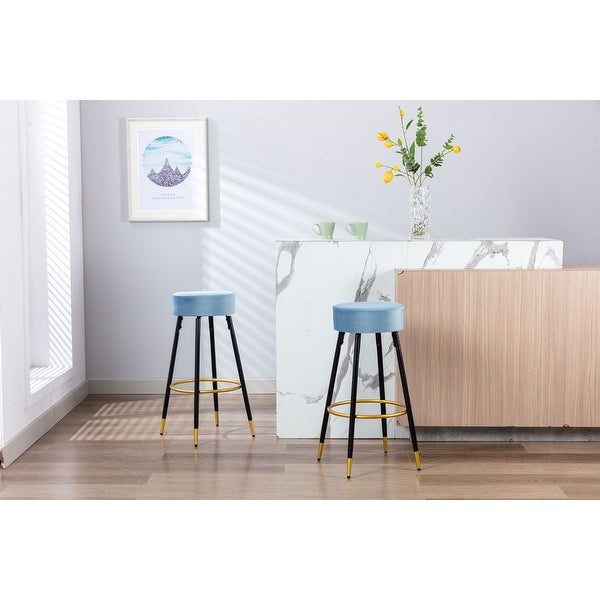 Bar Stools Set of 2 Velvet Kitchen Stools Dining Chair