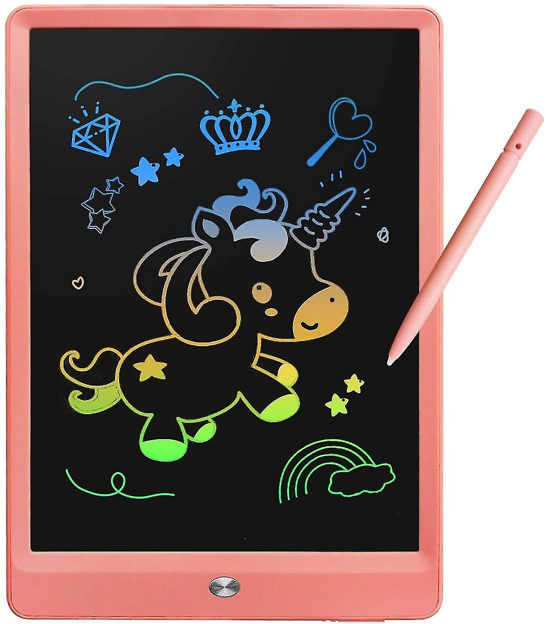 Children's Learning Toy 3-7 Years Old Girl Color Lcd Writing Board Graffiti Board 10 Inch Erasable Drawing Board Writing Board (pink)