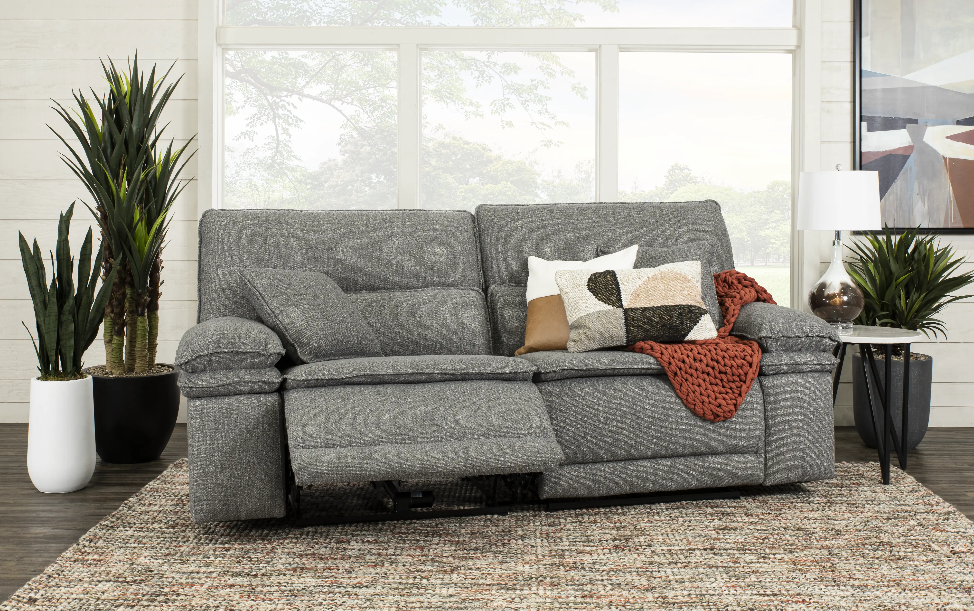 Merino Charcoal Gray Power Reclining Loveseat