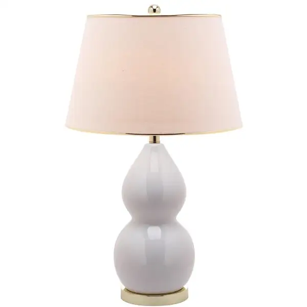 SAFAVIEH Lighting 26-inch Jill White Double Gourd Ceramic Lamp - 16