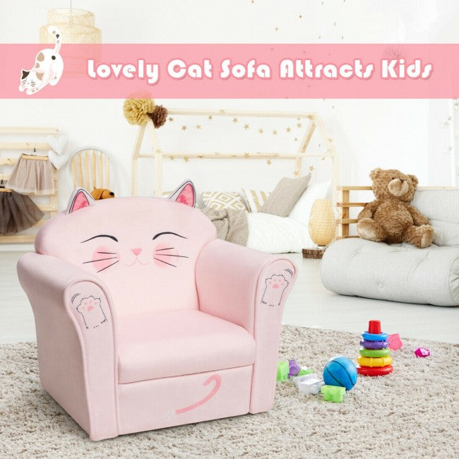 Kids Cat Sofa Children Armrest Couch Toddler Chair Furniture For Boys Girls Gift