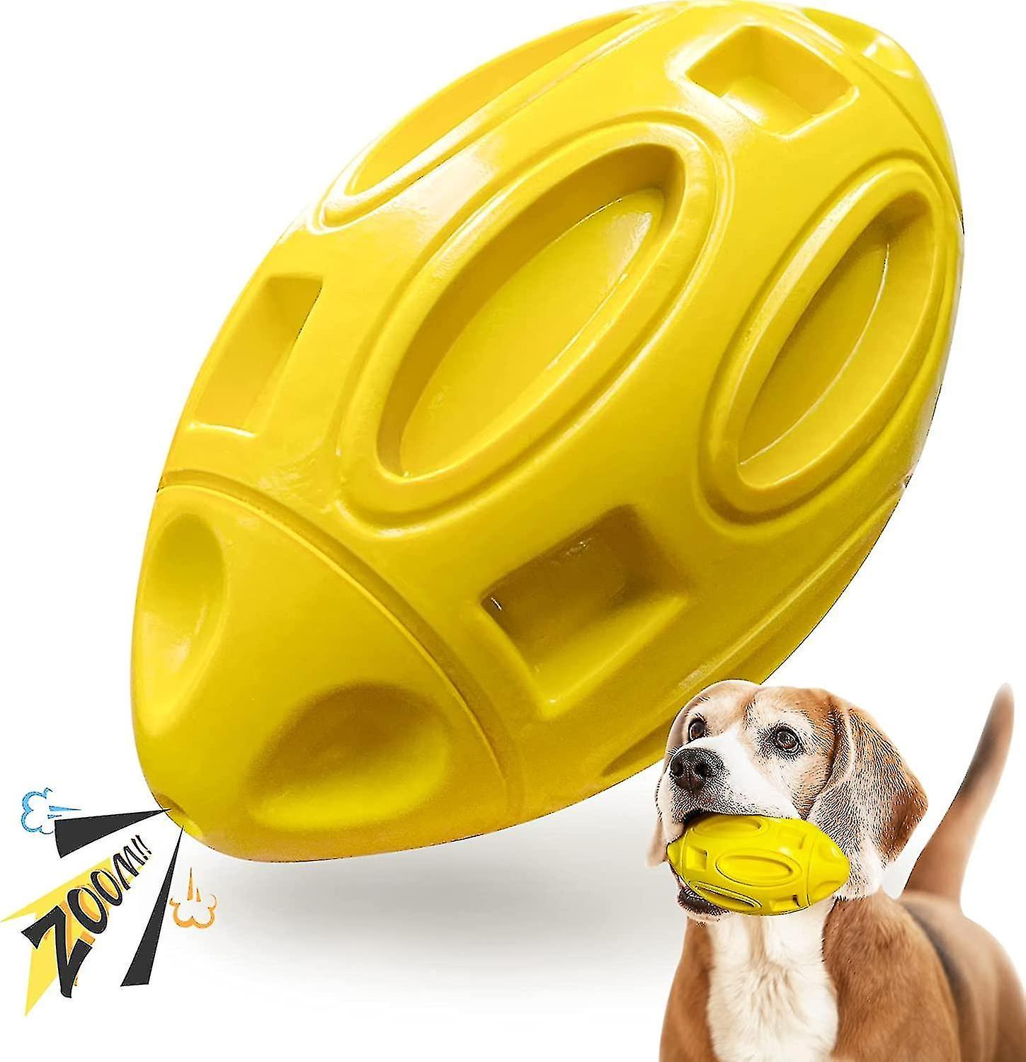 Squeaky Dog Toys For?aggressive?chewers: Rubber Puppy Chew Ball With Squeaker， Almost Indestructible