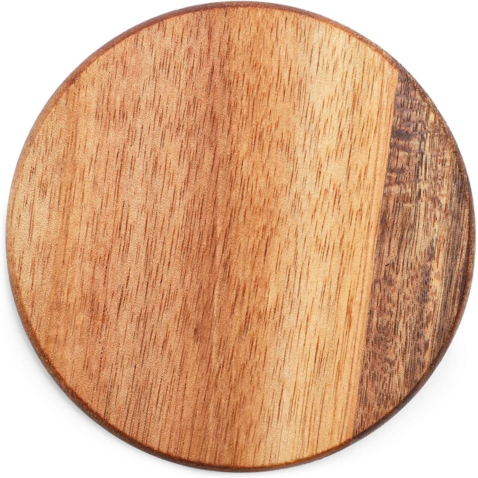 8 Pack Wooden Coasters for Drinks， Glasses， Tabletops， Dark Brown， 4 in