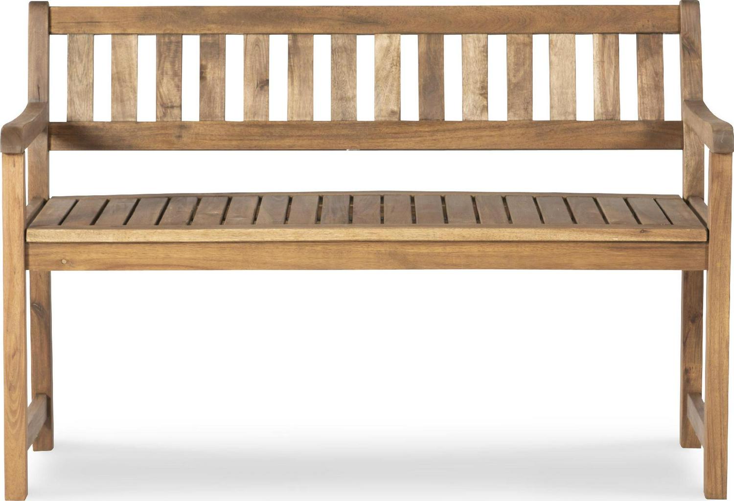 Linon Catalan Indoor/Outdoor Bench， 17 Seat Height， Acorn Brown Finish