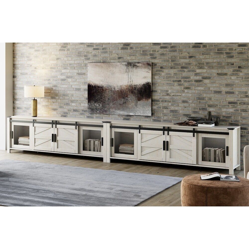 Sliding Barn Door TV Stand Cabinet  Entertainment Center for 75\