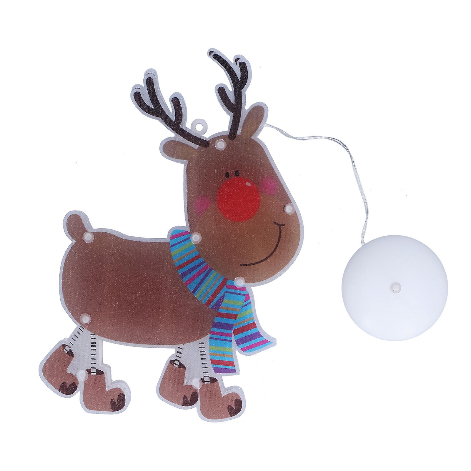 LED Christmas Window Hanging Light Elk Shape Window Decoration Lamp with Suction Cup