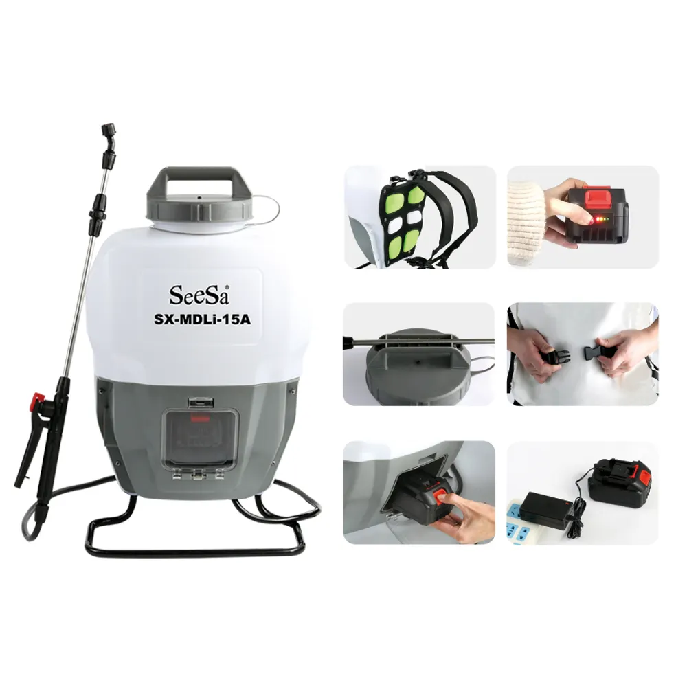 Seesa new 15L agricultural electric diaphragm pump knapsack battery sprayer for pest and weed