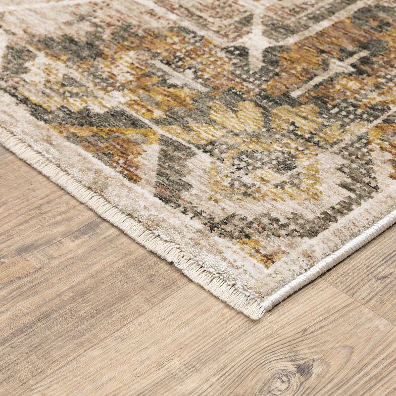 StyleHaven Mascotte Faded Medallion Fringed Area Rug