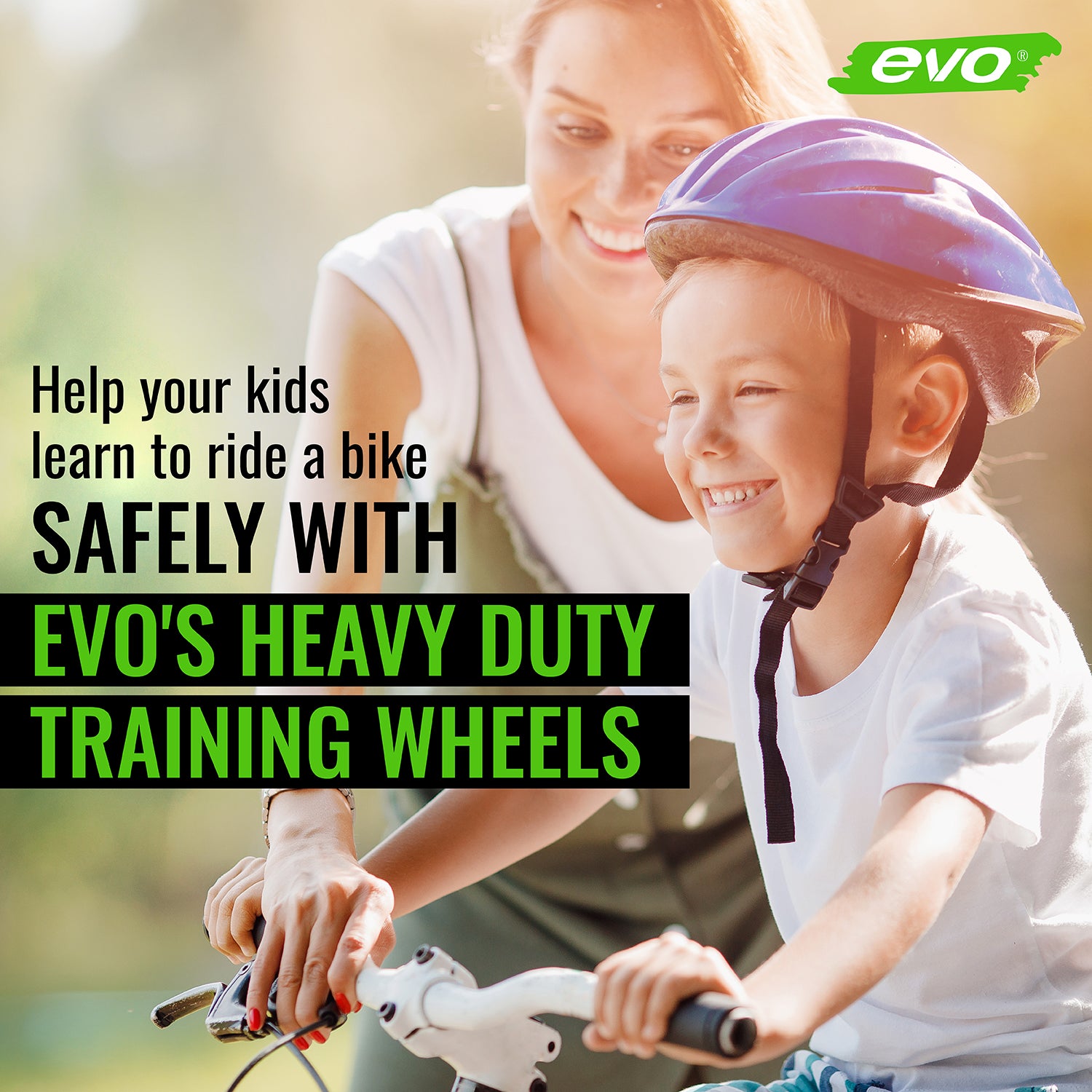 EVO， Heavy Duty Training wheels， With forged bracket， 16''， 20''