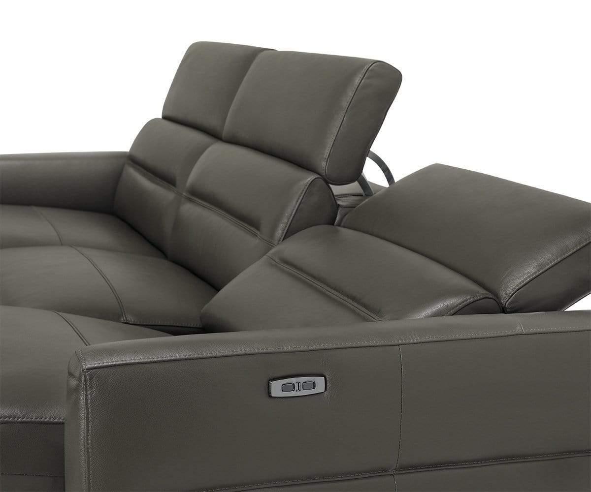 Vetali Leather Power Reclining Left Sectional