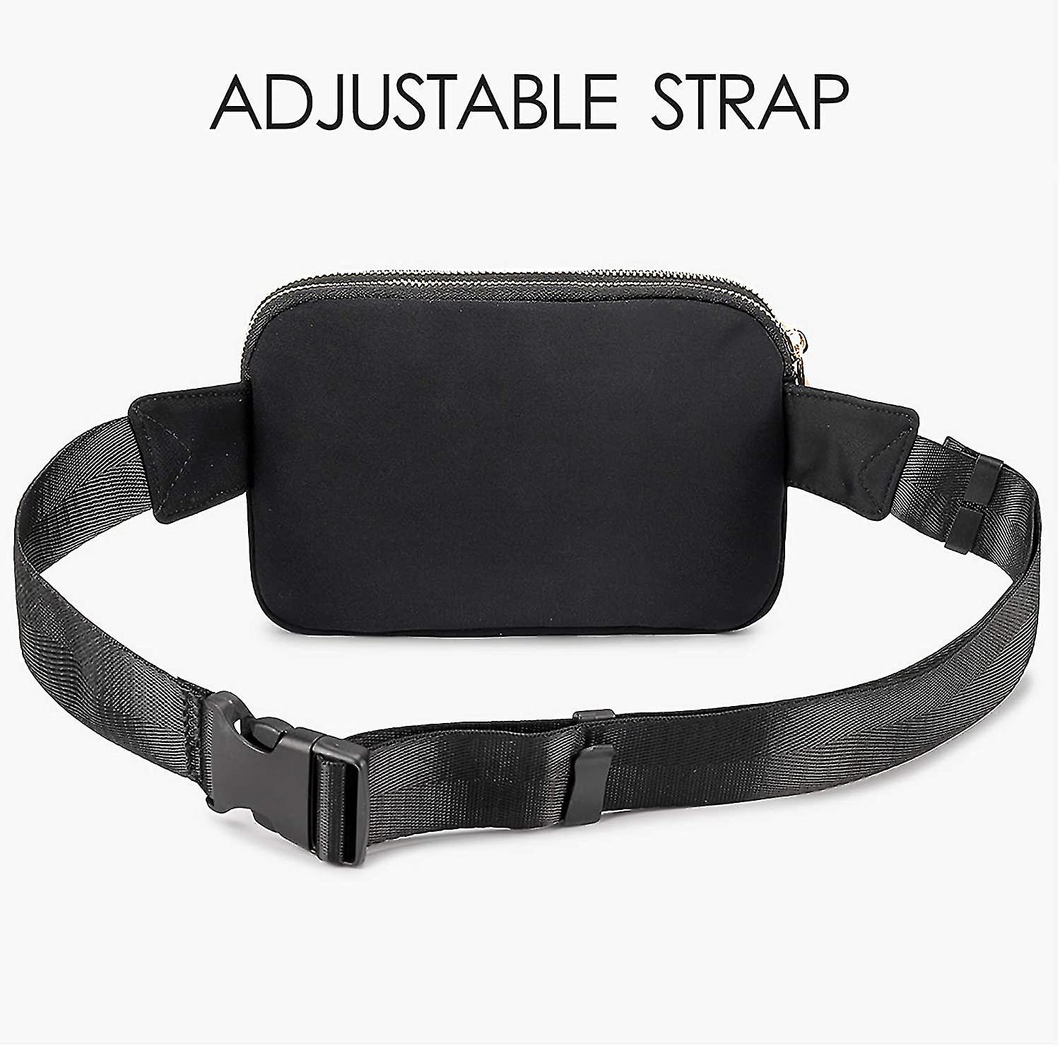 Fanny Packs For Women Men， Black Crossbody Fanny Pack， Belt Bag With Adjustable Strap， Fashion Waist Pack For Outdoors/workout/traveling/casual/runnin