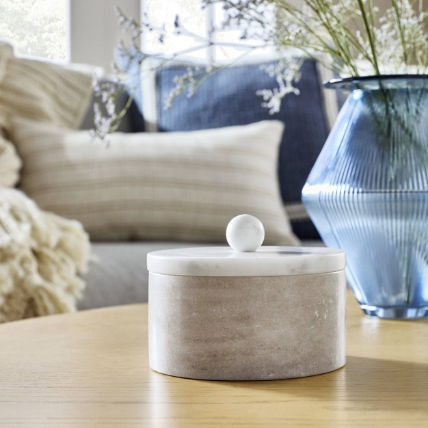 Round Marble Decorative Box Designed With Studio Mcgee