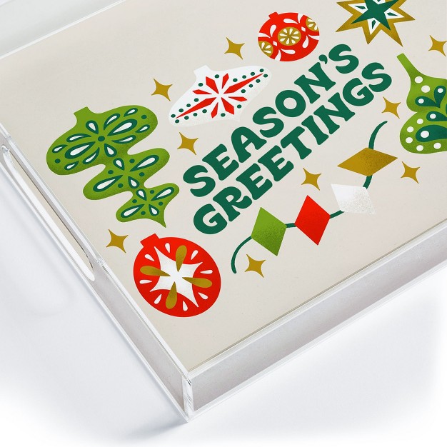 Jessica Molina Seasons Greetings Vintage Ornaments Acrylic Tray Deny Designs