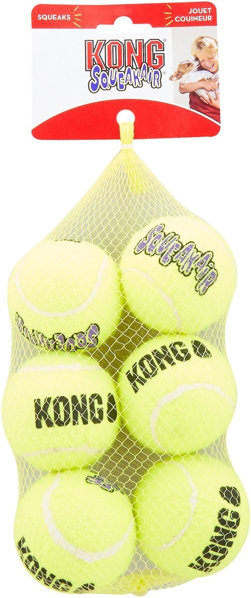 KONG SqueakAir Balls Packs Dog Toy， Medium， 6 count