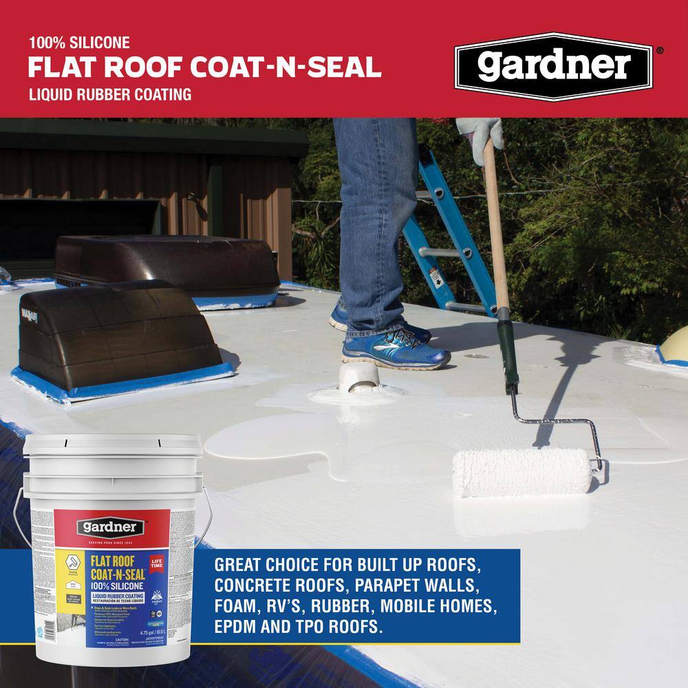 Gardner 4.75 Gal. Flat Roof Coat-n-Seal Liquid Rubber Coating SK-8245