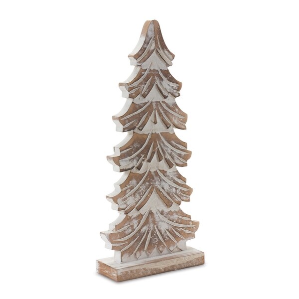 Wood Carved Pine Tree (Set of 3)