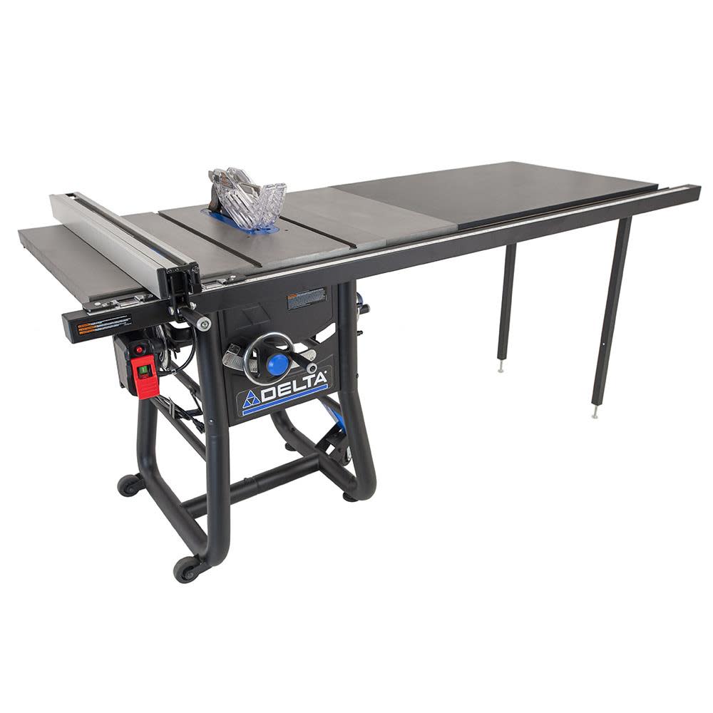 Delta 10 Contractor Table Saw with 52 Rip Capacity and Cast Iron Extension Wings ;