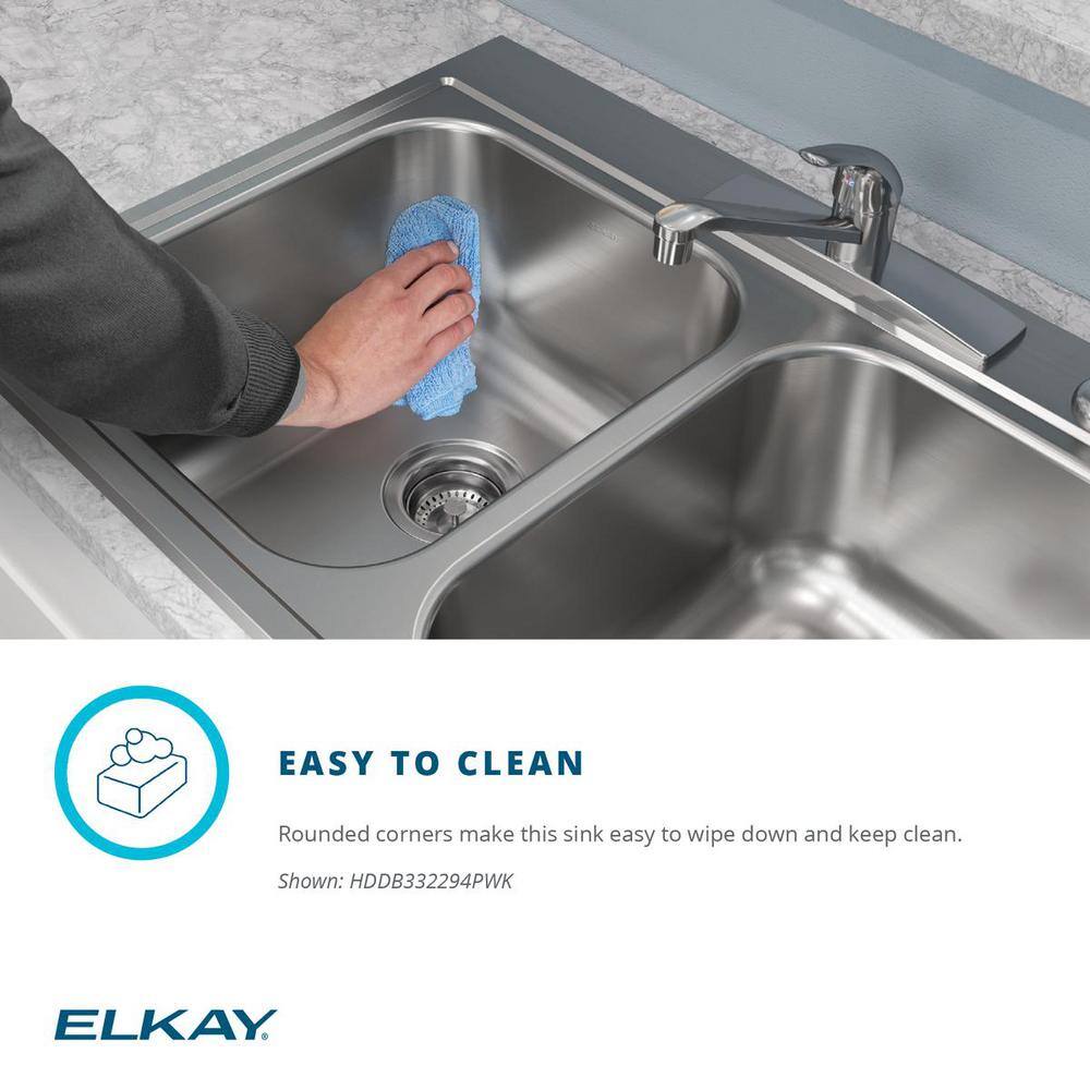 Elkay Parkway 20-Gauge Stainless Steel 15 in. Single Bowl Drop-In Kitchen Sink with Faucet HDSB15156PWK