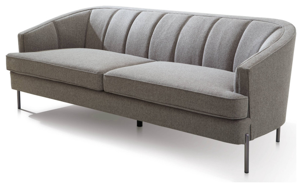 Comfortable Sofa  Oversized Seat  ampCurved Back With Channel Tufting   Contemporary   Sofas   by Decorn  Houzz