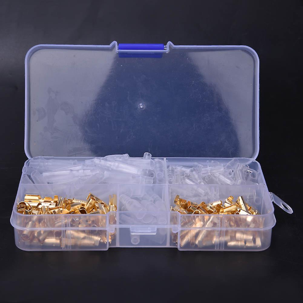 240 Pcs Bullet Connector Male Female 3.5 Golden Cable Terminal Connector