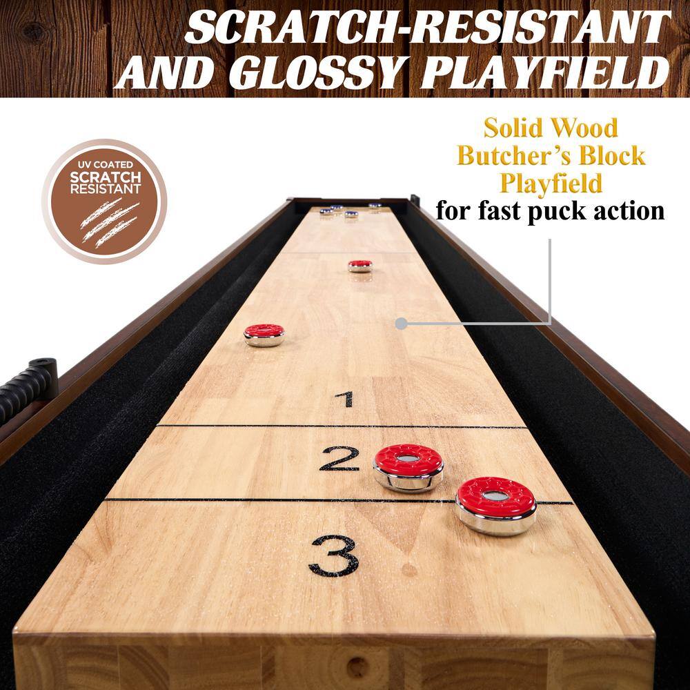 Barrington 132 in. Allendale Shuffleboard Table with Solid Wood Playfield and 8-Puck Set AC132Y22002