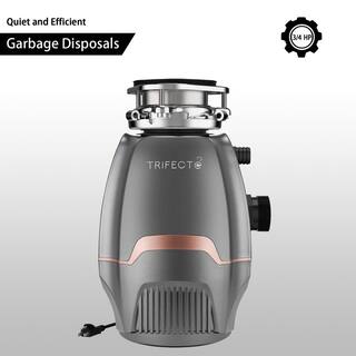 Trifecte Blender 34 HP Continuous Feed Gray Garbage Disposal with Sound Reduction and Power Cord Kit TRI-CGMD-65