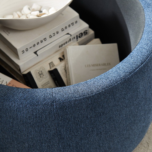 Round Storage Ottoman  2 in 1 Function  Work as En...