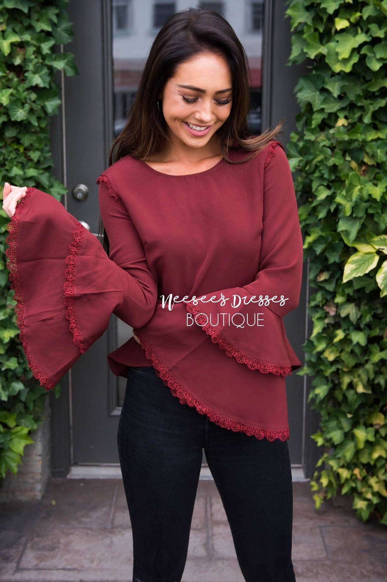 Over the Moon Bell Sleeve Top