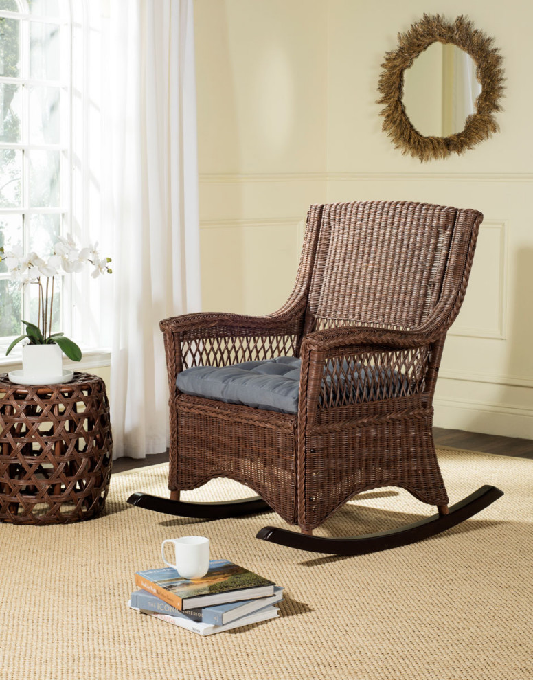 Nora Rocking Chair Brown   Tropical   Rocking Chairs   by AED Luxury Home Decor  Houzz