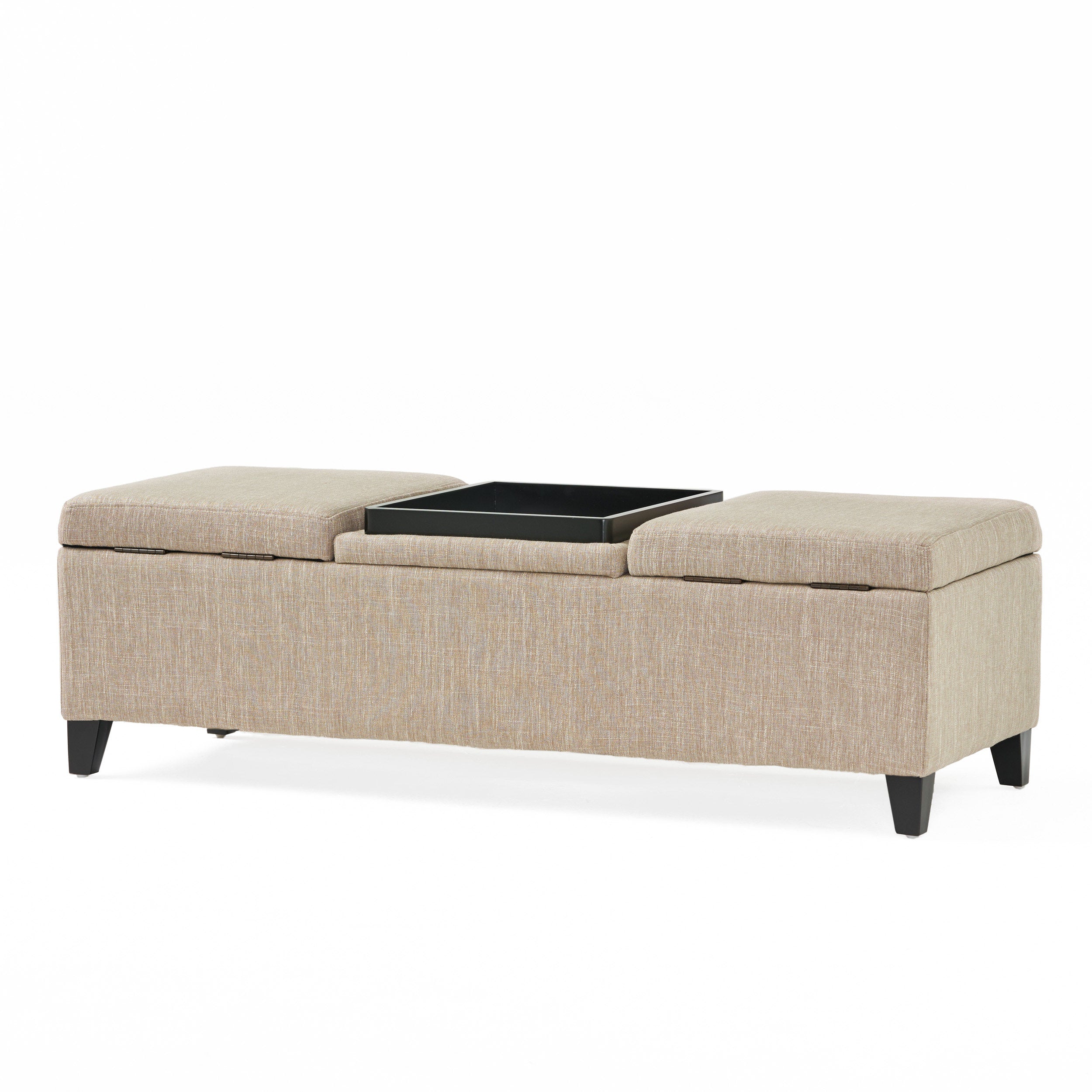 Fullerton Chamois Fabric Storage Ottoman