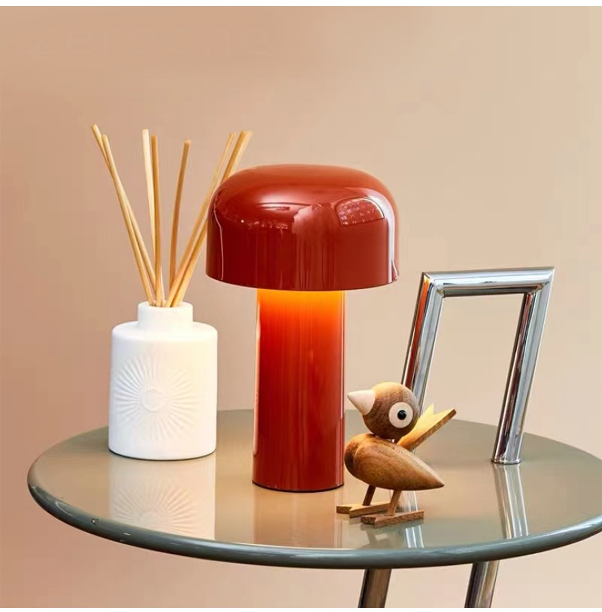 Cordless Mushroom Table Lamp Solid Color