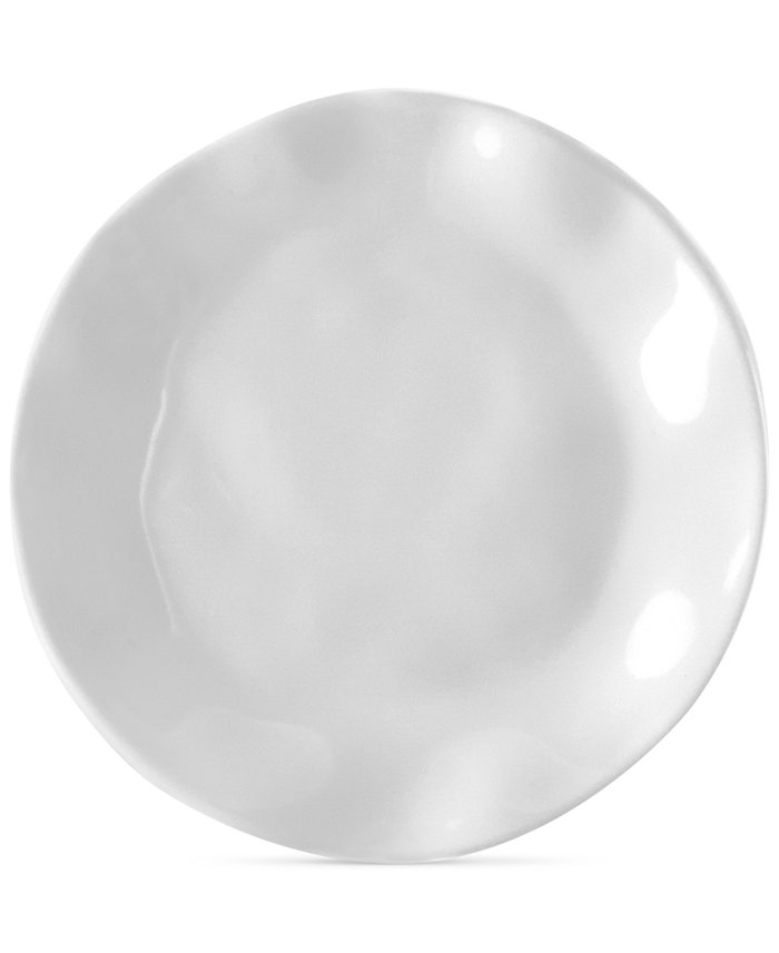 Q Squared Ruffle White Melamine Appetizer Plate Set of 4