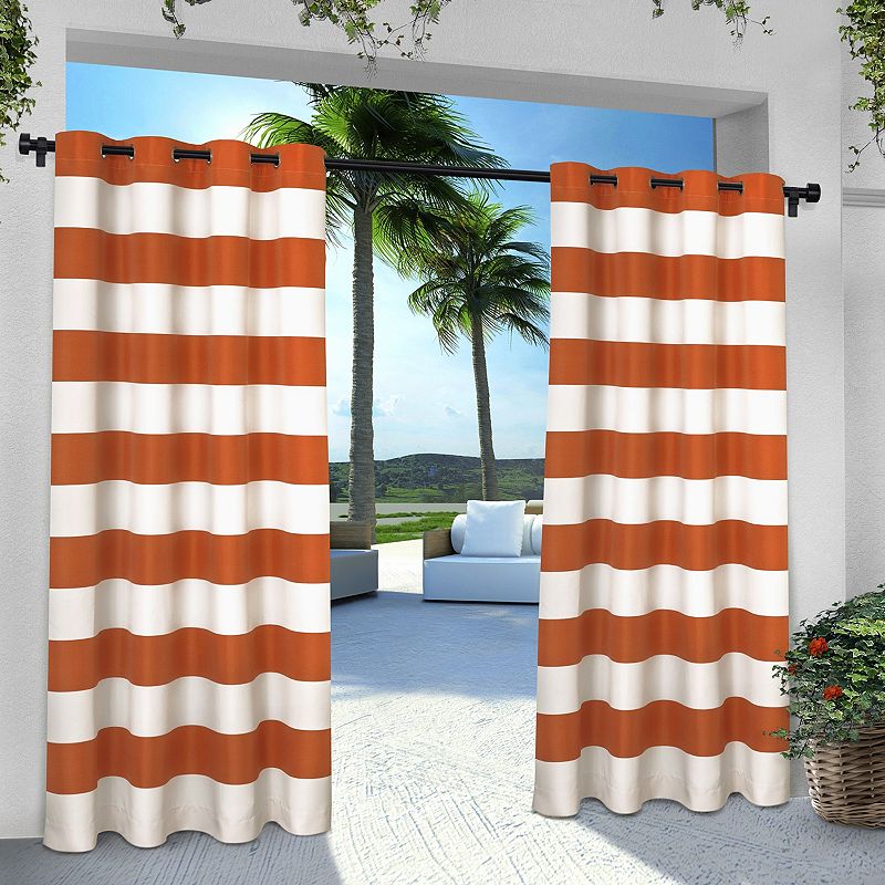 Exclusive Home 2-pack Indoor/Outdoor Stripe Cabana Window Curtains