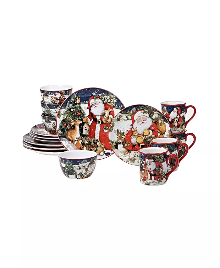 Certified International Magic of Christmas Santa 4 Piece Ice Cream Bowl