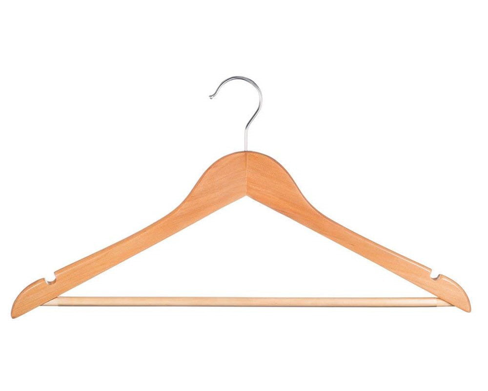 Home-It Natural Wood Clothing Hangers, 20 Pack