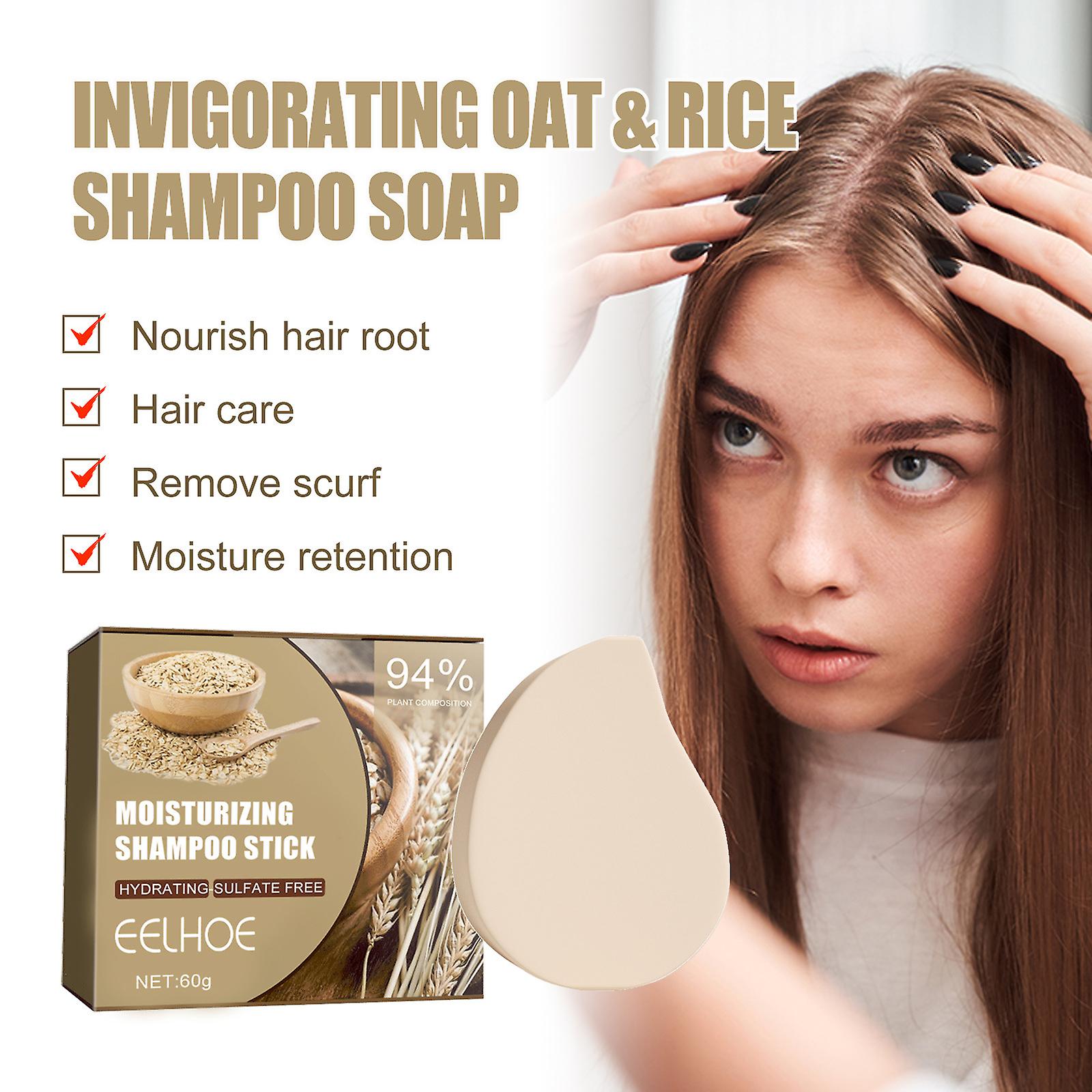 Oatmeal Rice Shampoo Soap Scalp Cleansing And Itching Hair Growth Shampoo Anti-shedding Nourishing Hair Care