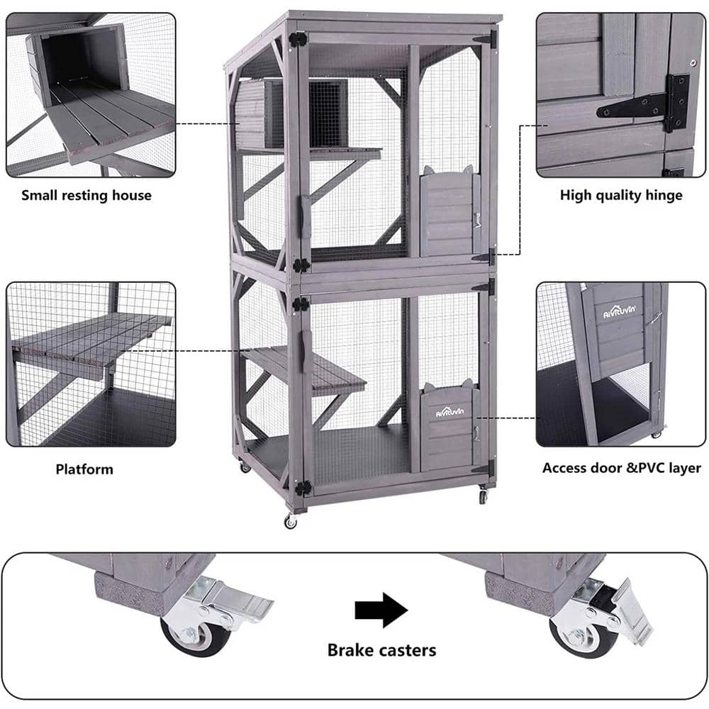 aivituvin Cat House, Outdoor Cat Catio (Inner Space 13.2 sq. ft.) AIR22