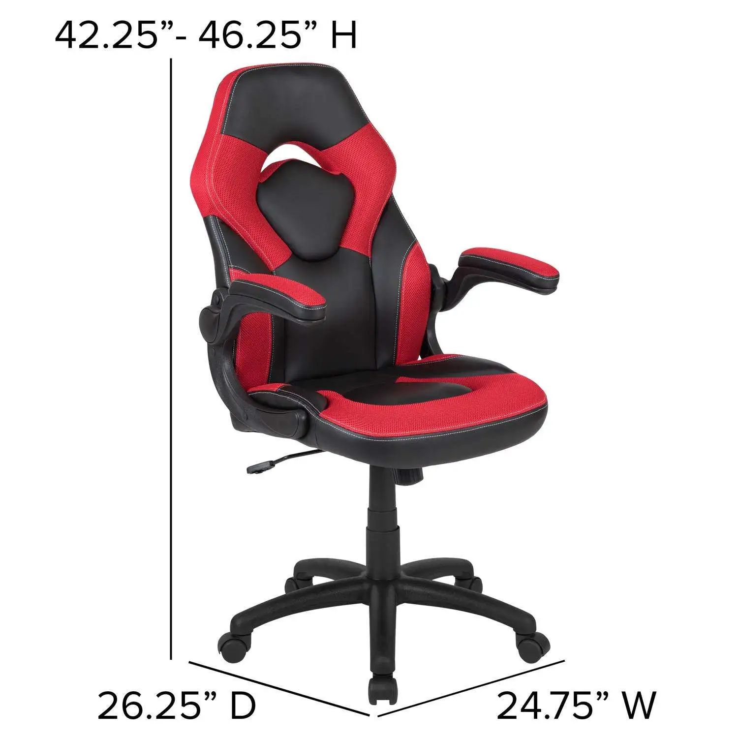 X10 Black/Red Leather/Mesh Office Chair