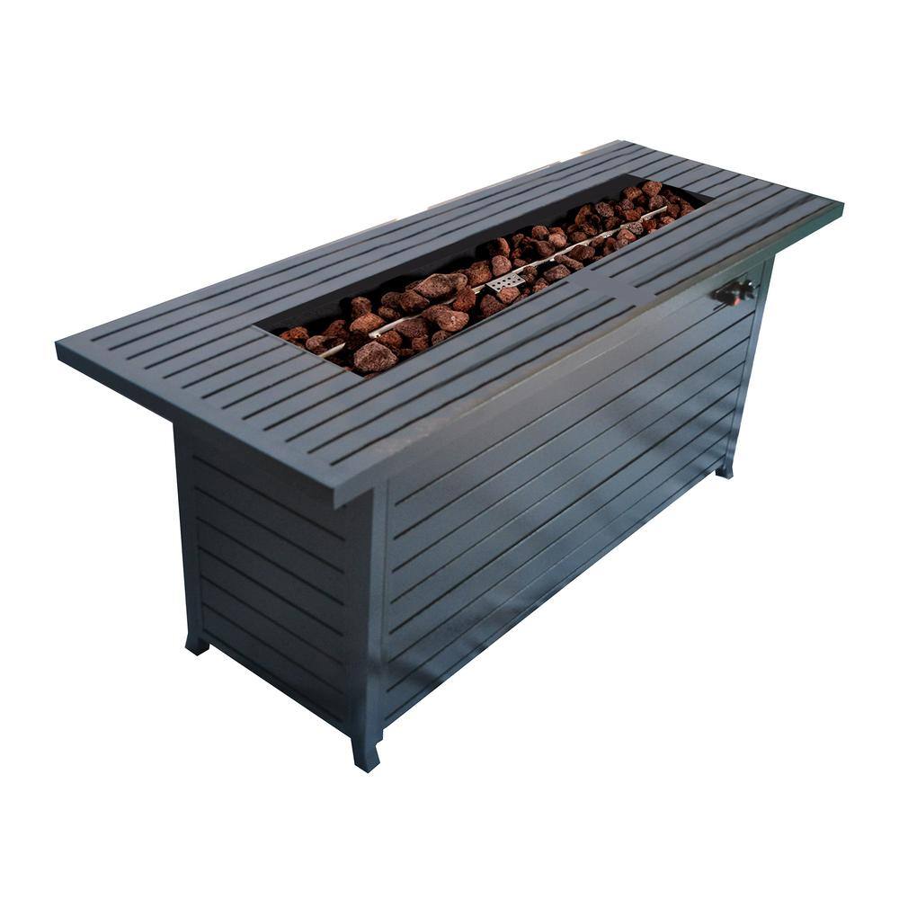 57 in. Metal Outdoor Propane Fire Pits Table with Lid ZQ-HYCB