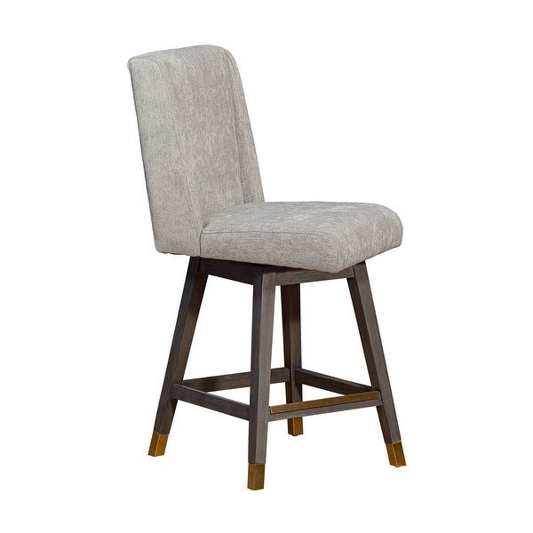 Stancoste Swivel Bar or Counter Stool in Oak Wood Finish with Fabric