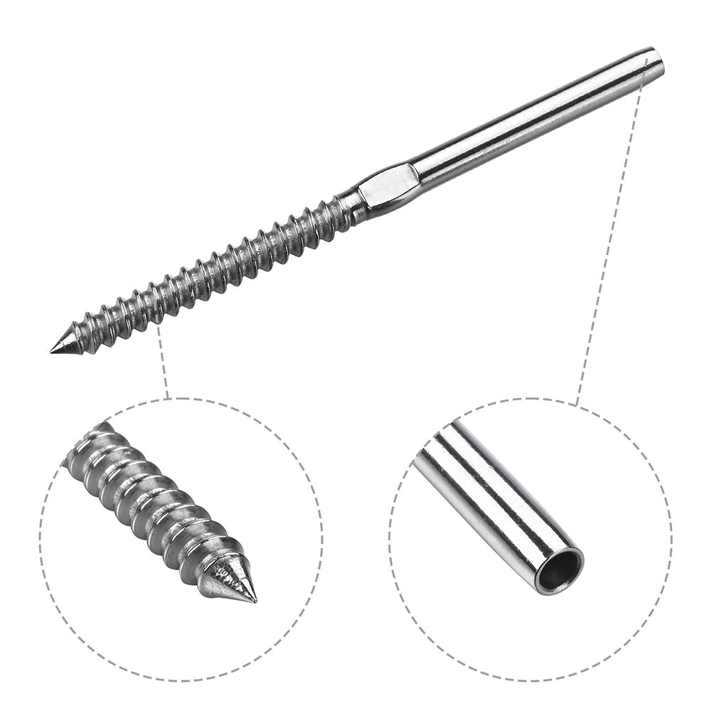 Yescom 40pcs Swage Lag Screws Left & Right 4in 316 Stainless Steel