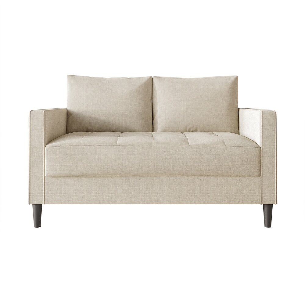 CraftPorch Contemporary Minimalist Linen Upholstered Loveseat