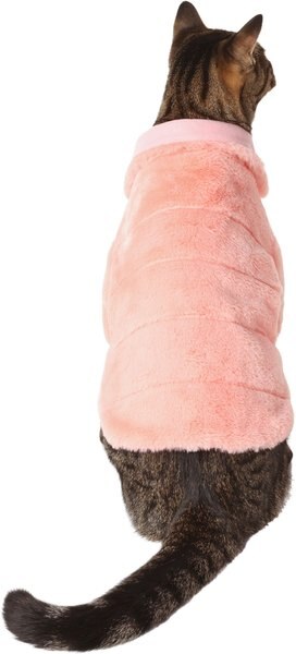 Frisco Lightweight Faux Fur Pink Puffer Dog and Cat Coat