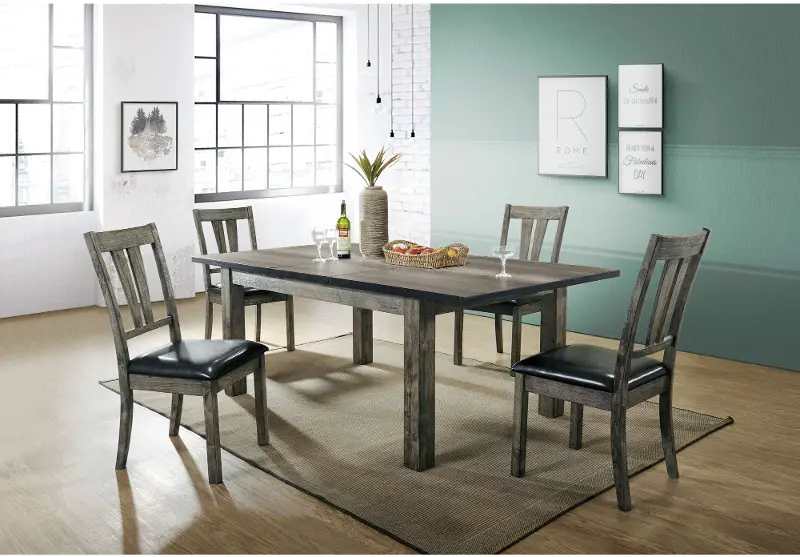 Nash Rustic Gray 5 Piece Dining Room Set