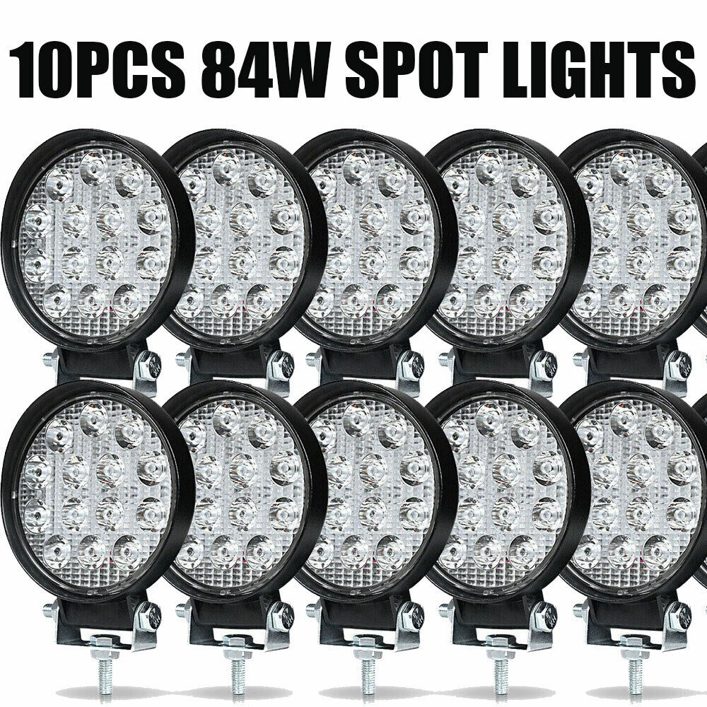 10PCS LED Work Light SPOT Lights For Truck Off Road Tractor ATV Round 84W USA