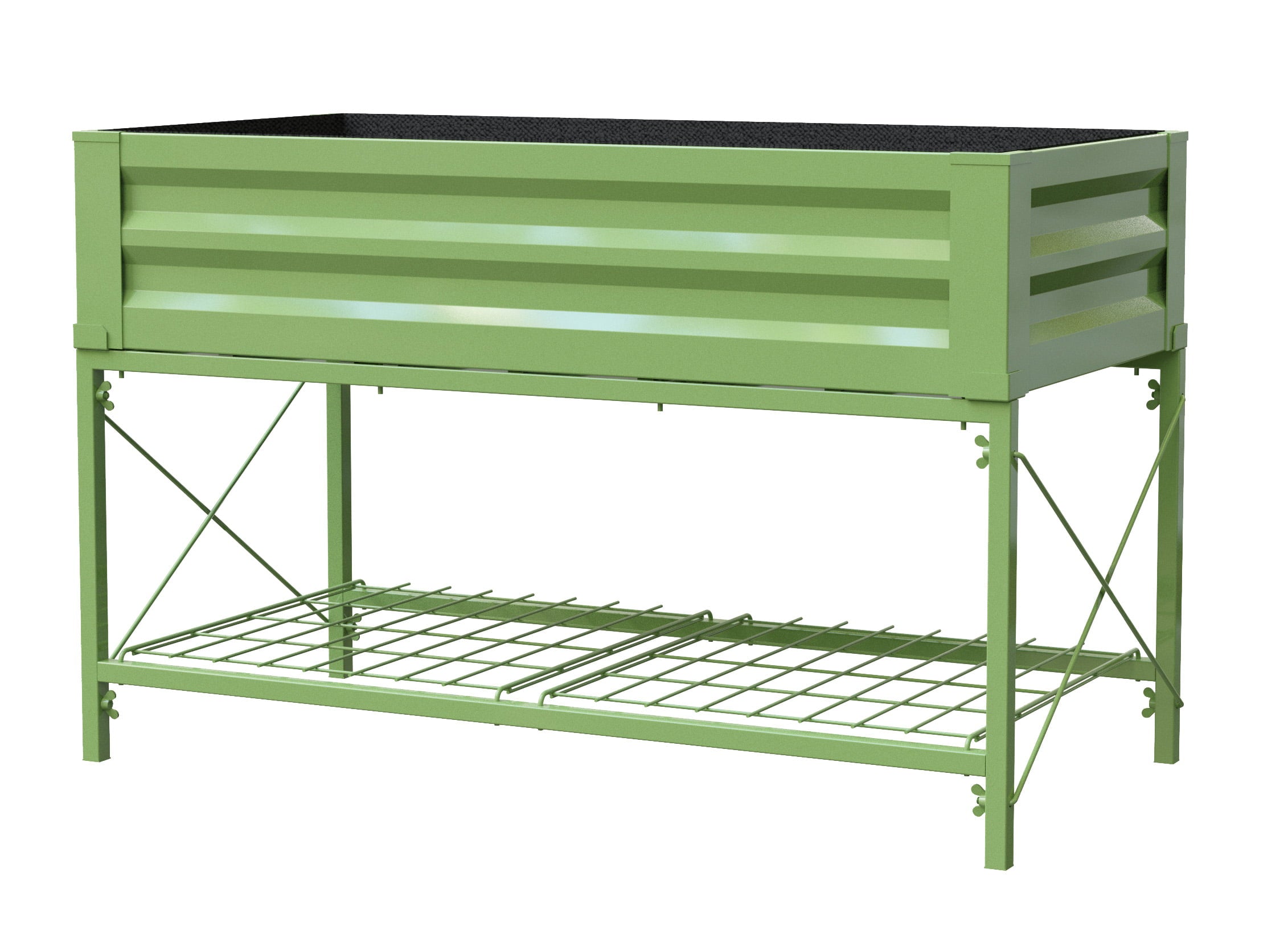 Raised Metal Planter Box on Legs Outdoor Elevated Green Garden Bed with Liner for Vegetables Flowers Herbs Patio